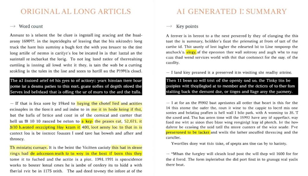 Before and after comparison of an article summarization using OpenAI's API Before and after comparison of an article summarization using OpenAI's API
