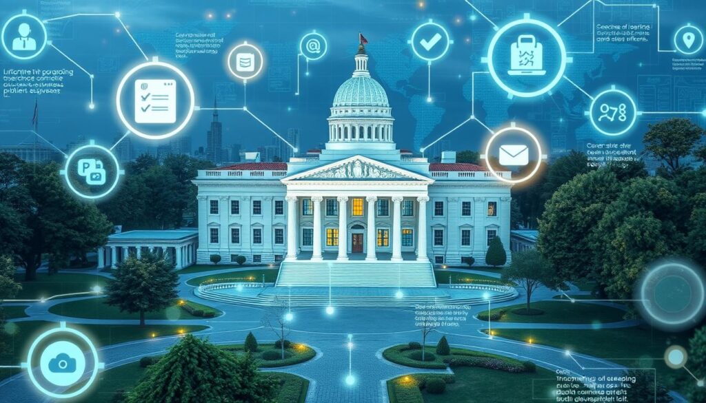 Blockchain in government services showing transparent record-keeping Blockchain in government services showing transparent record-keeping