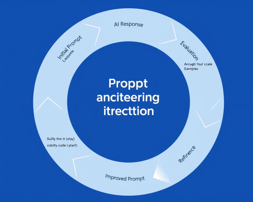 Circular diagram showing the prompt engineering iteration process for developers Circular diagram showing the prompt engineering iteration process for developers