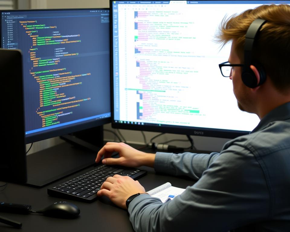 Developer implementing clean code practices