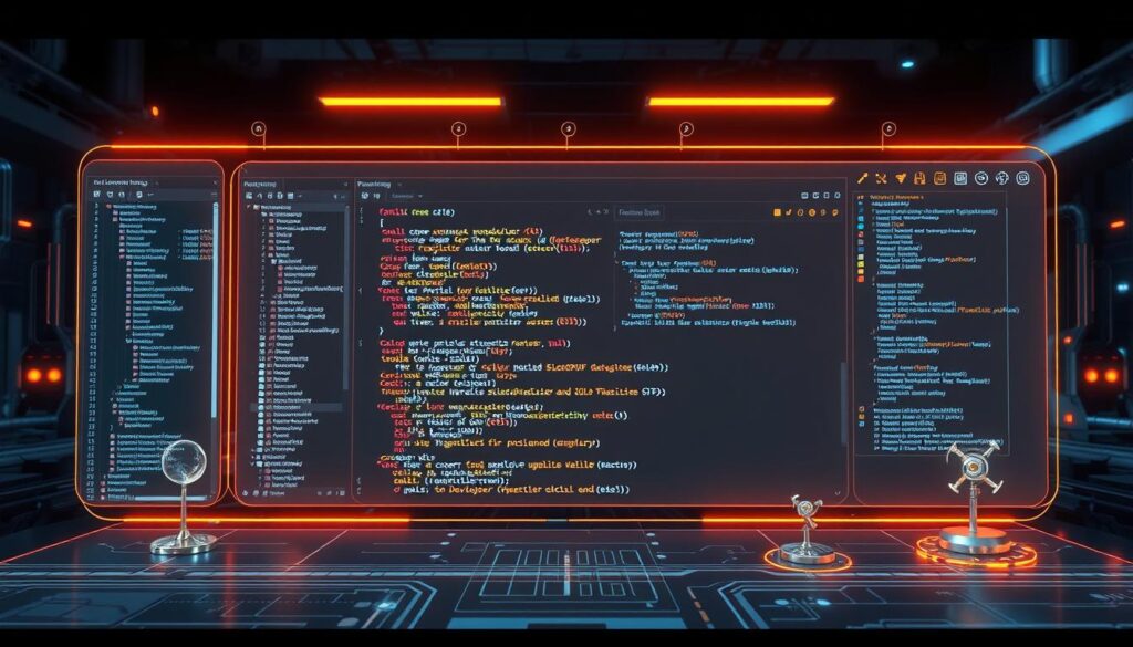 Futuristic visualization of advanced prompt engineering techniques integrated into development environments Futuristic visualization of advanced prompt engineering techniques integrated into development environments