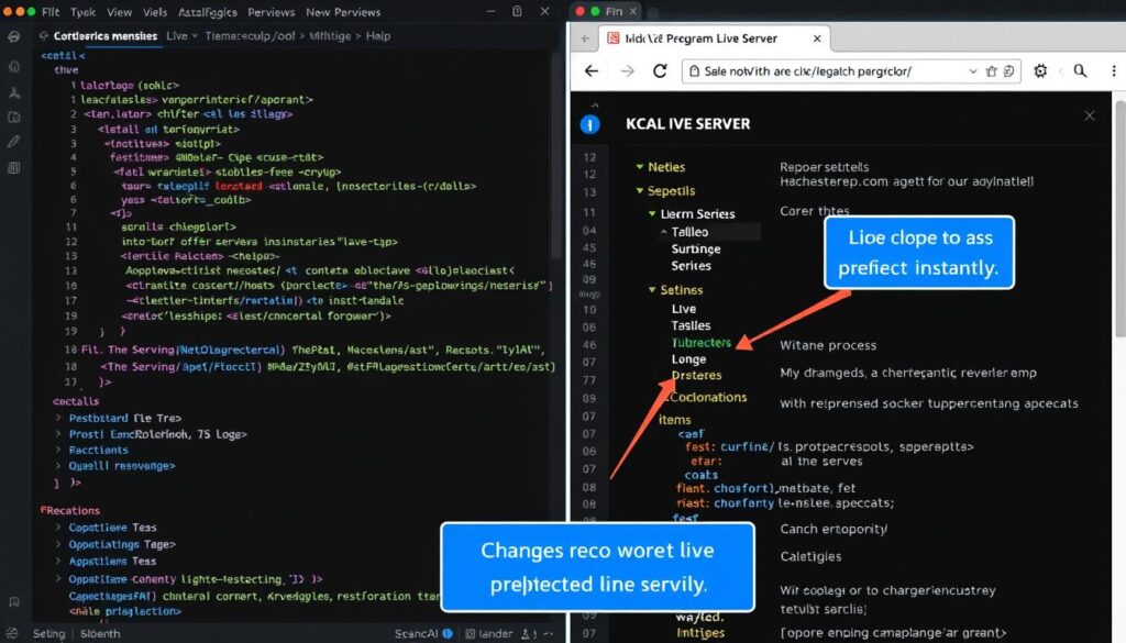 Live Server showing real-time web page updates in VSCode Live Server showing real-time web page updates in VSCode