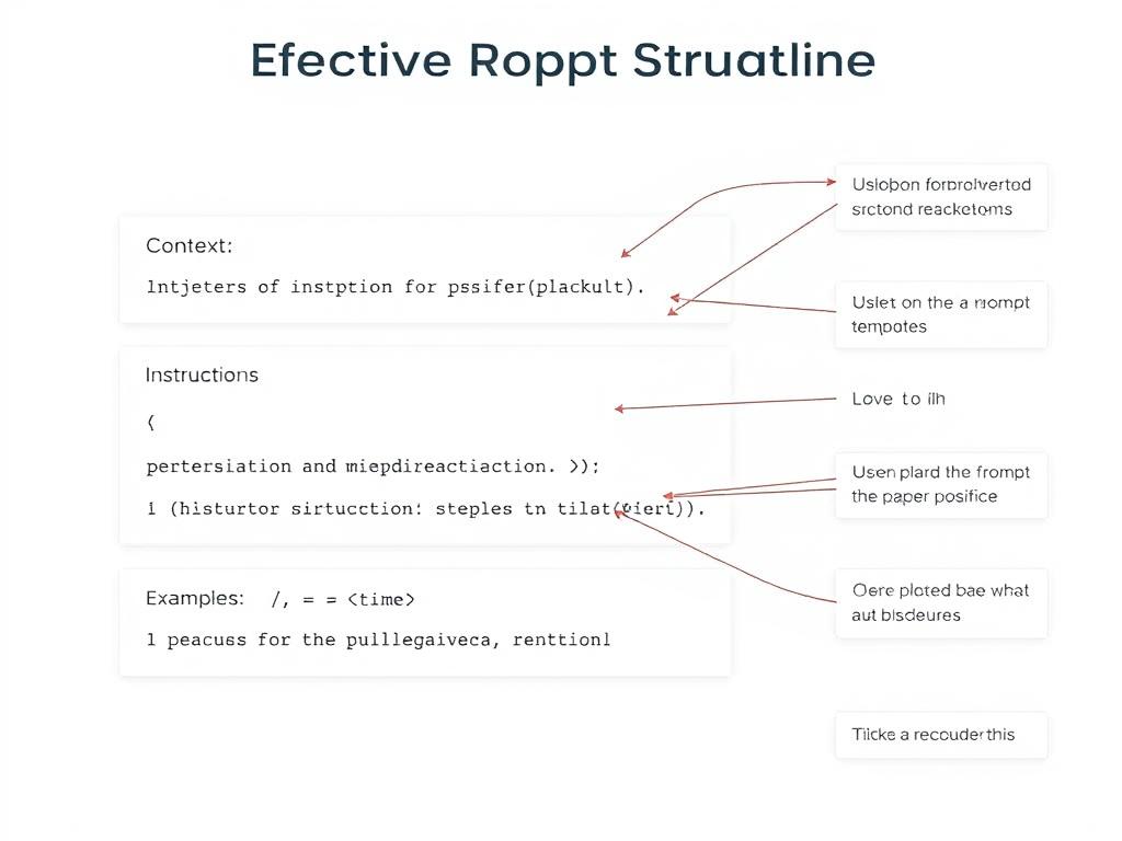 Visual breakdown of an effective prompt structure for developers showing context, instruction, examples, and constraints sections Visual breakdown of an effective prompt structure for developers showing context, instruction, examples, and constraints sections